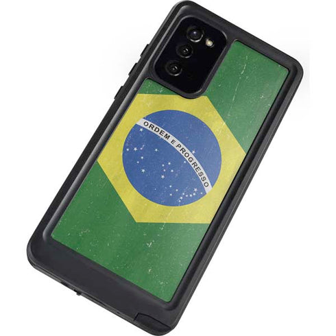 Brazil Flag Distressed Galaxy Note20 5G Waterproof Case